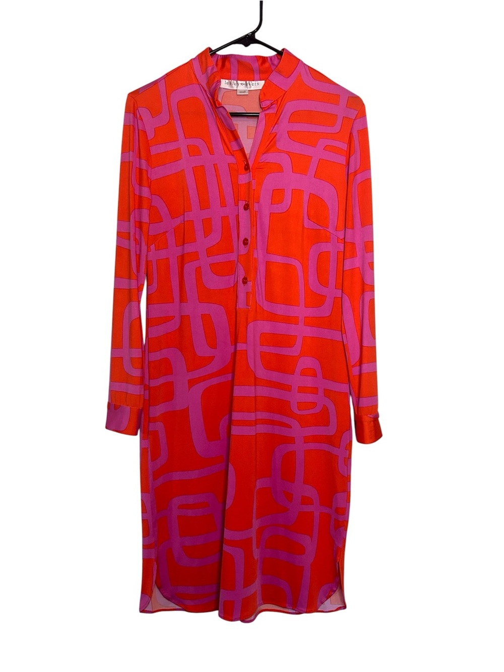 Women’s Lesley Evers Geometric Long-Sleeve Shirt Dress